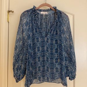 INTERMIX PAISLEY LONG SLEEVE BLOUSE